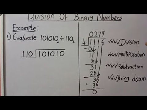 DIVISION OF BINARY NUMBERS.