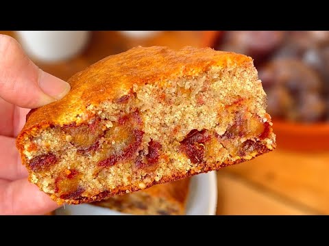 Gâteau Moelleux aux dattes : 3 Ingrédients / Gâteau SANS FARINE, NI GLUTEN, NI SUCRE !