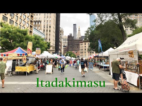【New York Life Vlog】Shopping at the Union Square farmers market & baking upside-down peach cake!