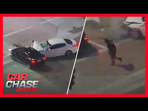 POLICE CHASE: Authorities pursue armed suspects ending in violent crash | Car Chase Channel