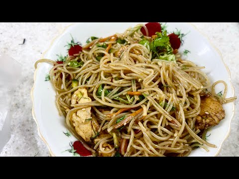 Фунчоза с курицей и овощами. Вариант приготовления.#фунчозаскурицей 