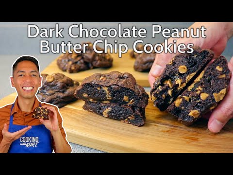 Levain Bakery Dark Chocolate Peanut Butter Chip Cookies: Sweet-Savory & Balanced | Cooking with Kurt