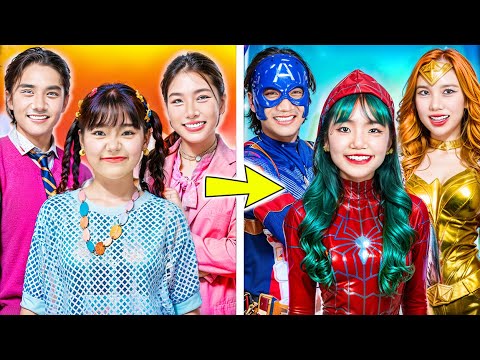 My Family Became Superheroes Family! I Extreme Makeover From Nerd To Gwen Stacy
