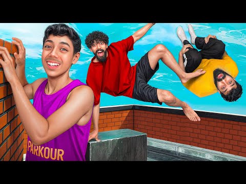 تو یک روز میشه پارکور یاد گرفت؟🤣❗(پشتک زدیم!)