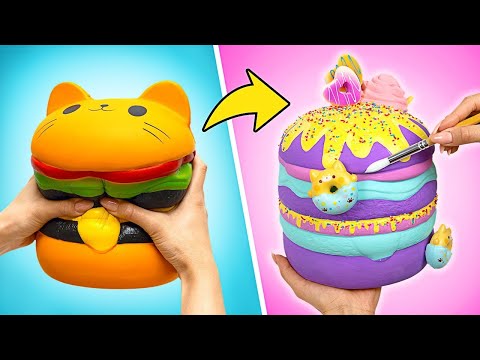 🌈✨ DIY Squishy Makeover! Transform & Customize with Rainbow Magic 🎨💖