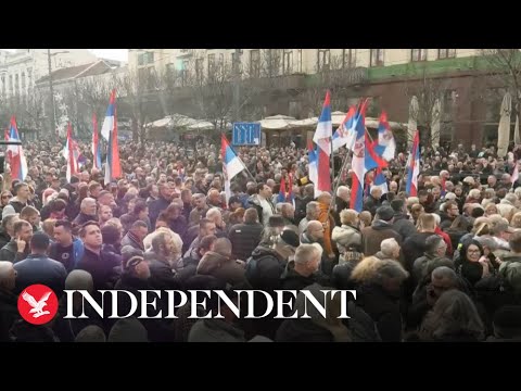 Live: Thousands protest in Belgrade over Serbian election result