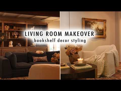 LIVING ROOM MAKEOVER (vintage, cozy & elevated) + Bookshelf Decor Styling