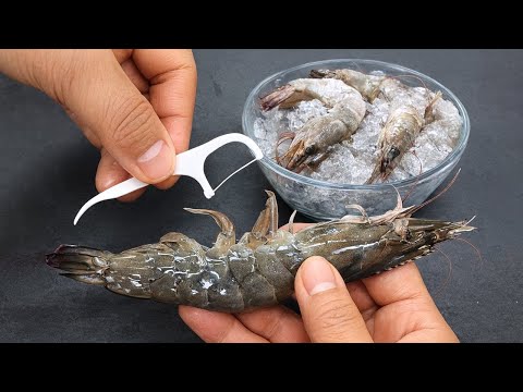 Remove Frozen SHRIMP Veins in 3 Seconds Using a FLOSSER – Fast & Super Clean | Annie Tips
