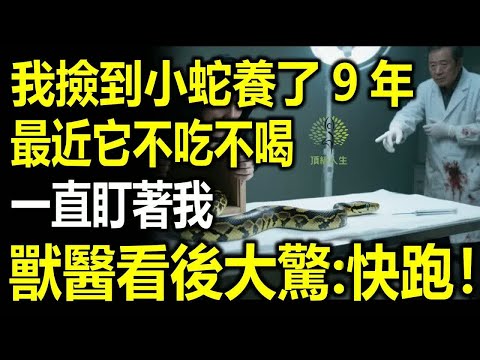 我撿到小蛇養了9年，最近它不吃不喝也不睡覺，一直盯著我，獸醫大驚，一句話我嚇癱在地！