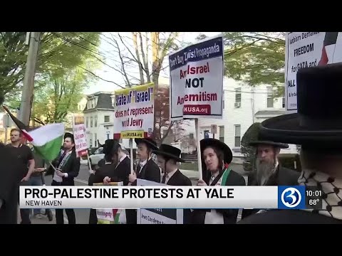 Pro-Palestine protests continue on Yale campus in New Haven