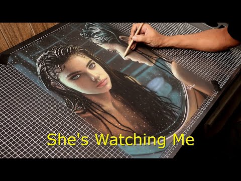 ✨She's Watching Me, Viral Art Drawing!✨#trendingvideo#viralvideo#videoviral #art #viral#drawingvideo