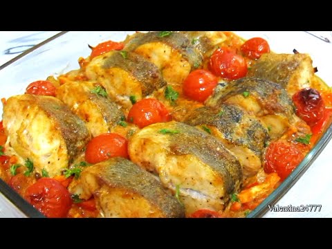 Рыба ХЕК в Духовке с Овощами. Как Вкусно Приготовить Рыбу. Вкусный Ужин. Рецепт.