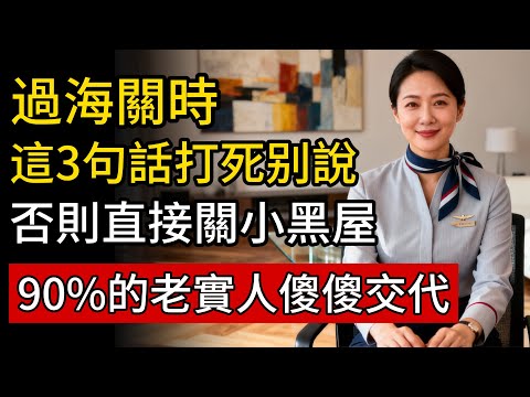 過海關時，這3句話打死別說!否则直接關小黑屋!90%的老實人傻傻交代!#人生經驗 #百科密碼 #科普 #出國