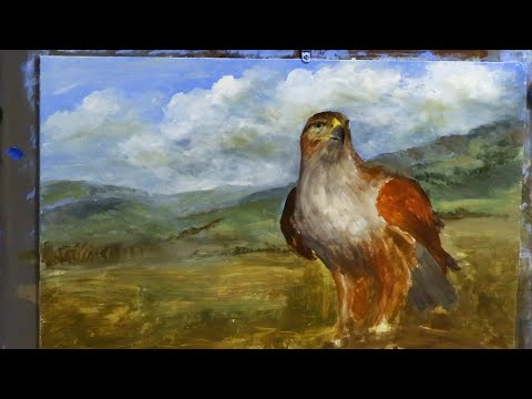 Mastering Wildlife Techniques: Acrylic Painting Of A Hawk (part 1)