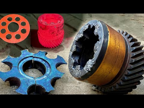 The Broken Helical Crank Gear Repair Mechanic Finds a Great Solution That Has Never Been Used Before