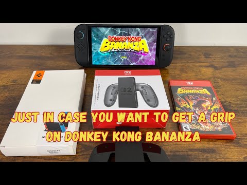 Unboxing And Review of Donkey Kong Bananza, Nintendo Switch 2 Charging Grip and Spigen Nano Pop Case