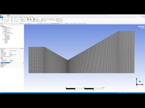Ansys Quadrilateral Mesh of a 2D Convergent-Divergent Nozzle