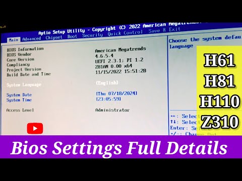 Mother Board BIOS Setting for Win10 & Win11