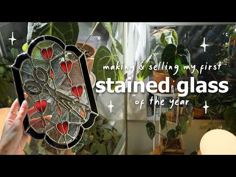 making my first stained glass of the year ✷ soldering & order packing