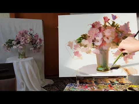 Хризантемы. Живопись маслом.