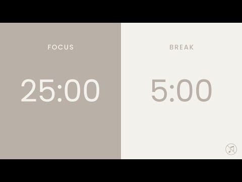 25/5 Pomodoro Timer | 4 x 25 min | Focus | Study | Reflection | Productivity