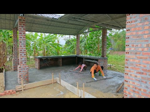 Cleaning the Kitchen and Pouring Concrete with My Daughter