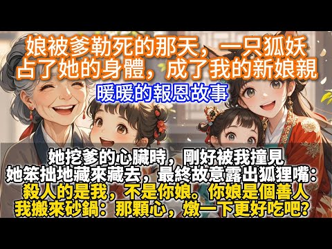 完結溫馨報恩文：娘被爹勒死的那天，一只狐妖占了她的身體，成了我的新娘親。她挖爹的心臟時，剛好被我撞見。她笨拙地藏來藏去，最終故意露出狐狸嘴：殺人的是我，不是你娘。你娘是個善人。我：那心燉一下更好吃吧？