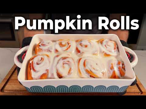 Fluffy Pumpkin Cinnamon Rolls From Scratch (No Mixer!)