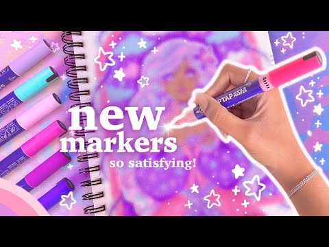 art style glow up?! 😱 drawing with new Arrtx Simptap acrylic markers {48 & 36 brush tip sets}