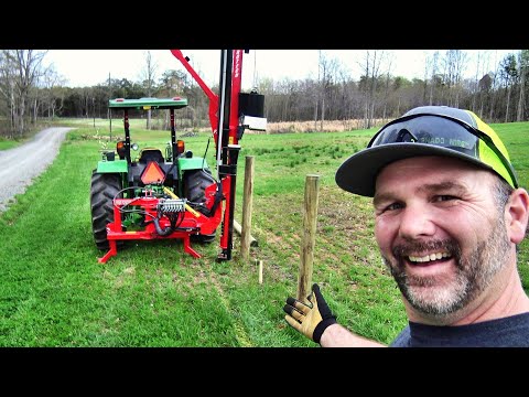 Tractor Driving Posts for Kentucky 4 Board Fencing