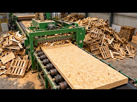 Cómo MILLONES de TABLEROS DE PARTÍCULAS se fabrican a partir de RESIDUOS DE MADERA RECICLADA