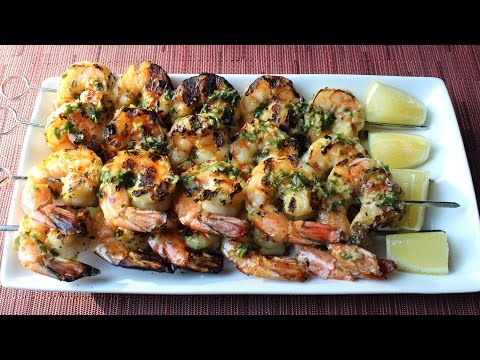 Grilled Garlic & Herb Shrimp - How to Make Grilled Garlic Herb Shrimp Skewers