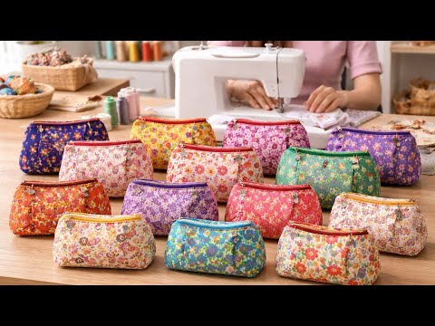 ⭐ The Easiest and Fastest Zipper Pouch Bag In 15 Minutes | Gift sewing ideas