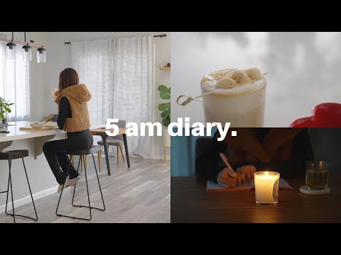 5:30 AM Diary | A Slow, Productive Morning Routine | Self Care | Mochi Latte | Baking ☕🍰📖