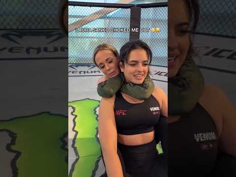 UFC commentator Laura Sanko teaches Nina Drama Jiu-Jitsu LOL #UFC #shorts