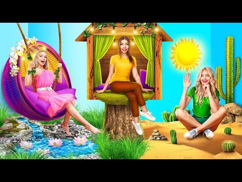 Секретна Кімната Для Трійнят! Дівчина Квітка, Дерево і Кактус