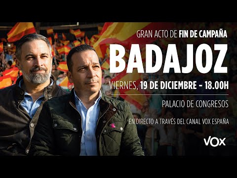 🟢 GRAN ACTO PÚBLICO DE FIN DE CAMPAÑA | Santiago Abascal en Badajoz