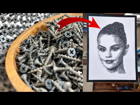 Selena Gomez + Screws | I Spent 7 Days Screwing 5,000 Screws to Create This Portrait (Timelapse)