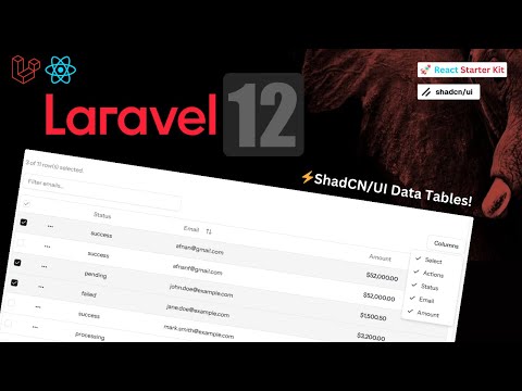 🔥 Laravel 12 Starter Kit + React with ShadCN | Dynamic DataTable, Theme Switch & Responsive UI!