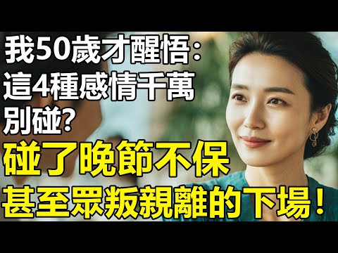 不管多動心，這4種「感情」千萬別碰？我50歲才醒悟：不是絕情，碰了多半晚節不保！最後落得個眾叛親離的下場.....【養老|情感|孩子|母親|夫妻關系|幸福生活】