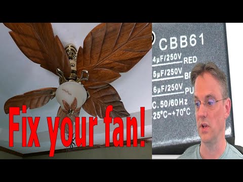 Hampton Bay Ceiling Fan Repair (bad capacitor replaced).