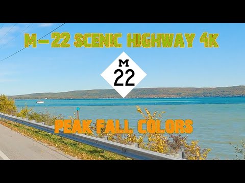 Peak Fall Colors On Michigan's Most Scenic Highway: M-22 4K.