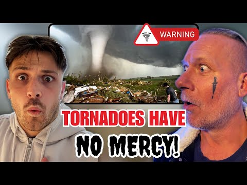 European Dad & Son React to Tornado DESTROYING a Family Home