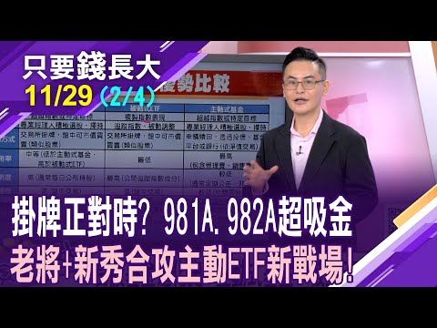 00981A掛牌不到1年 繳出近5成好績效!基金經理人砸銀彈挑你不敢買的千金股?每日持股透明 選對主動ETF跟上大勢?【20251129(第2/4段)只要錢長大*鄭明娟(馮志源)】