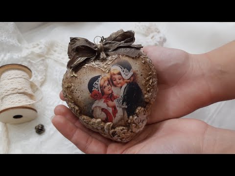 Heart in vintage style ♡♡♡ Decoupage tutorial