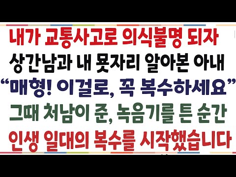 (반전신청사연)내가 사고로 의식불명 되자 상간남과 내 묫자리 알아본 아내"매형 이걸로 꼭 복수하세요? 처남이 준 녹음기를 튼 순간, 역대급 반전이[신청사연][사이다썰][사연라디오]