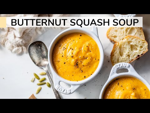 BUTTERNUT SQUASH SOUP | roasted butternut squash soup recipe