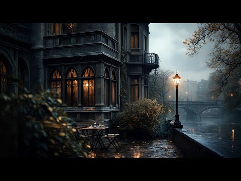 𝐆𝐨𝐭𝐡𝐢𝐜 𝐂𝐨𝐟𝐟𝐞𝐞 𝐒𝐡𝐨𝐩 𝐀𝐦𝐛𝐢𝐞𝐧𝐜𝐞 𝐰𝐢𝐭𝐡 𝐑𝐚𝐢𝐧 & 𝐖𝐚𝐫𝐦 𝐋𝐢𝐠𝐡𝐭 | 𝐑𝐞𝐥𝐚𝐱𝐢𝐧𝐠 𝐏𝐢𝐚𝐧𝐨 𝐌𝐮𝐬𝐢𝐜