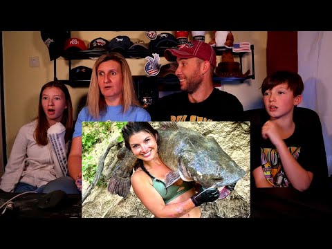 European Family Reacts to Catfish Noodling