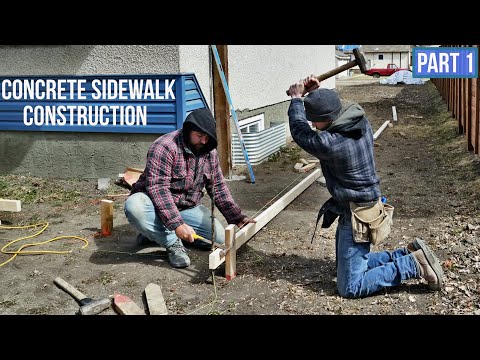 How It's Made: Concrete Sidewalk. Forms, Base and Rebar [Part 1]